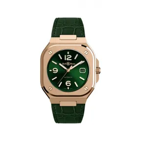 柏莱士/Bell&ross 40 MM 缎面抛光18K玫瑰金 自动机械机芯 男表 BR05A-GN-PG-SCR