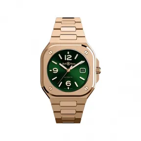 柏莱士/Bell&ross 40 MM 缎面抛光18K玫瑰金 自动机械机芯 男表 BR05A-GN-PG-SPG