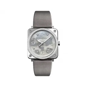 柏莱士/Bell&ross Instruments 系列 39MM 磨砂抛光精钢 石英机芯 男表 BRS-CAMO-ST-LGD