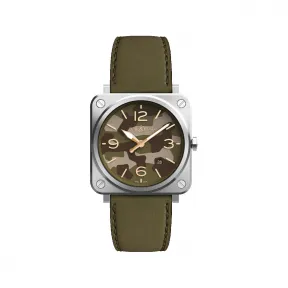 柏莱士/Bell&ross Instruments 系列 39MM 磨砂抛光精钢 石英机芯 男表 BRS-CK-ST-SCA