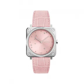 柏莱士/Bell&ross Instruments 系列 39MM 磨砂抛光精钢 石英机芯 男表 BRS-EP-ST-LGD-SCR