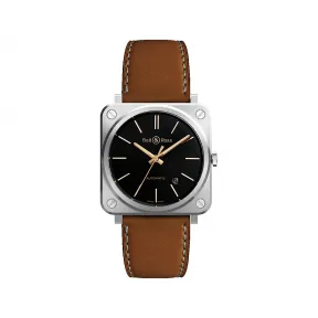 柏莱士/Bell&ross Instruments 系列 39MM 缎光抛光精钢 自动机械机芯 男表 BRS92-ST-G-HE-SCA