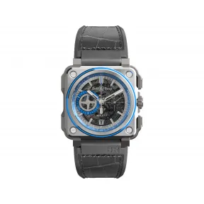 柏莱士/Bell&ross Experimental 系列 45MM 钛金属和蓝色阳极氧化铝 自动机械机芯 男表 BRX1-AL-TI-BLU