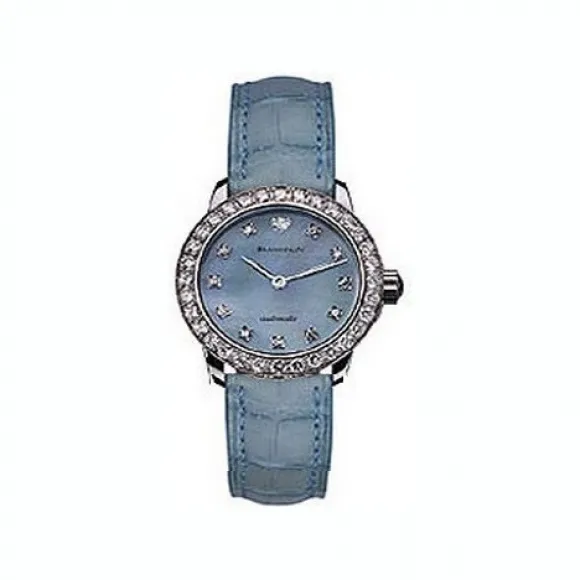 宝珀/Blancpain 29MM 18k白金与钻石 自动机械机芯 女表 2102-1988-55