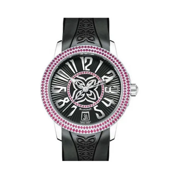 宝珀/Blancpain Women 女装腕表系列 精钢镶嵌红宝石 自动机械机芯 女表 3300-45A55A-64B