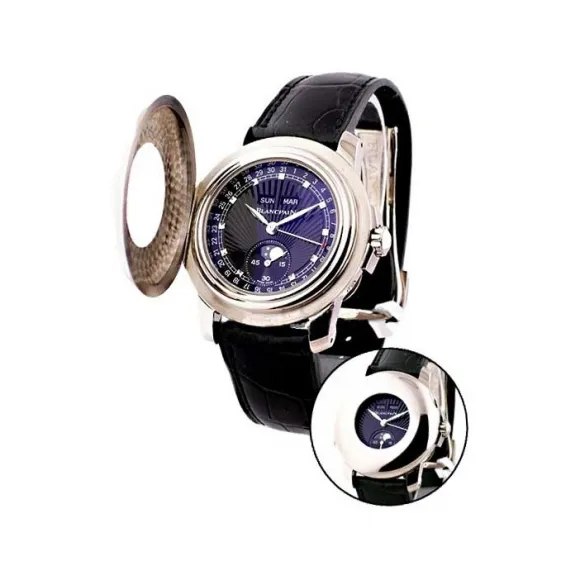 宝珀/Blancpain 39MM 18K白金 自动机械机芯 男表 4563-1530-55B