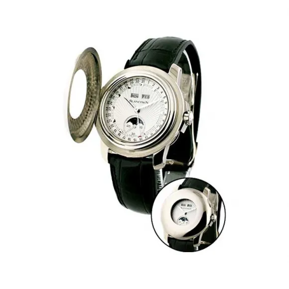 宝珀/Blancpain 39MM 18K白金 自动机械机芯 男表 4563-1542-55B