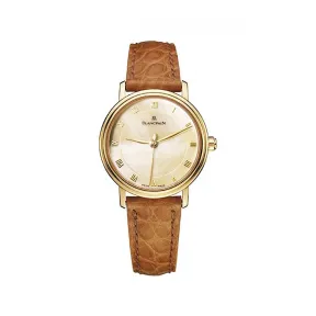 宝珀/Blancpain 29MM 18K黄金 自动机械机芯 女表 6102-1490-54