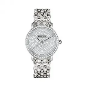宝珀/Blancpain 特别系列 18k白金镶钻 自动机械机芯 女表 6102-1963-96