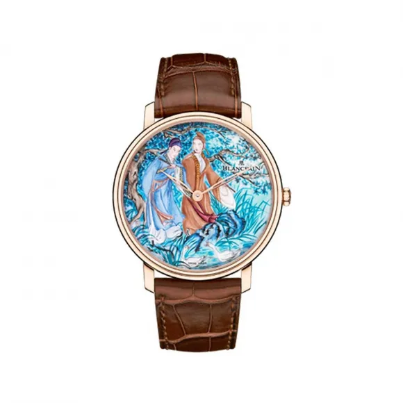 宝珀/Blancpain 45MM 18kt红金 手动机械机芯 男表 6615C-3631-55