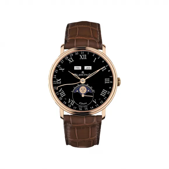 宝珀/Blancpain Villeret系列 红金表壳 自动机械机芯 男表 6639-3637-55B