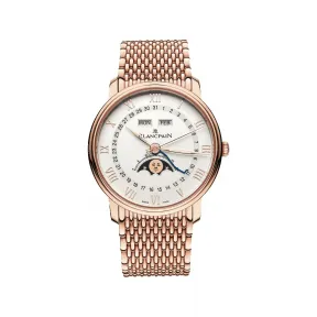 宝珀/Blancpain Villeret系列 红金表壳 自动机械机芯 男表 6654-3642-MMB