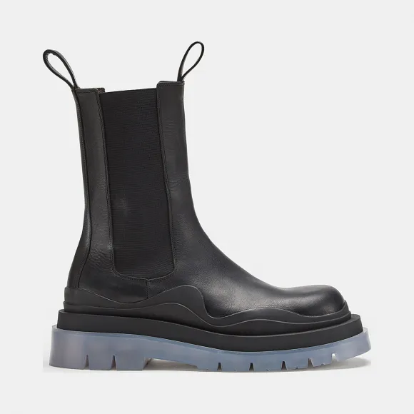 葆蝶家/Bottega Veneta 黑色、透明色 BV Tire皮靴 630284-VBS50-1026