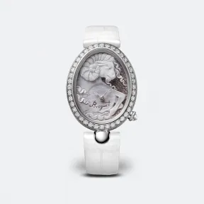 宝玑/Breguet 那不勒斯王后系列 36.5MM X 28.45MM 18K白金镶钻 自动机械机芯 女表 8958BB-55-974-06