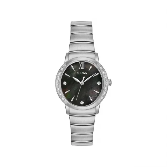 宝路华/Bulova Classic-Diamonds系列 28.00 MM 不锈钢 石英机芯 女表 96R213