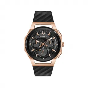 宝路华/Bulova Curv 系列 44 mm 玫瑰金色不锈钢 石英机芯 男表 98A185