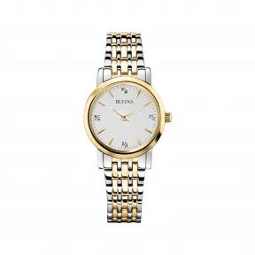 宝路华/Bulova Classic-Diamonds系列 27.00 MM 不锈钢 石英机芯 女表 98P115