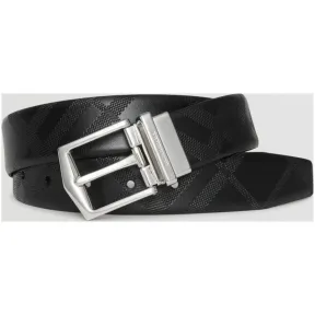 博百利/Burberry 男士 London 皮革双面两用腰带 (黑色) - 男士  39776291