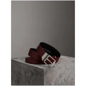 博百利/Burberry 男士 London 皮革双面两用腰带 (勃艮第酒红色 / 黑色) - 男士  40669931