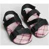 博百利/Burberry 儿童用品 防撕束带格纹棉质凉鞋 (亮玫瑰色) - 童装  40714801