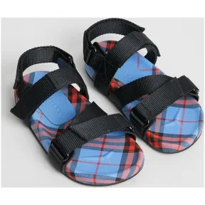 博百利/Burberry  防撕束带格纹棉质凉鞋 (矢车菊蓝)  40714831