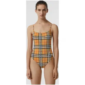 博百利/Burberry 女士 Vintage 格纹泳衣 (驼色) 40734981