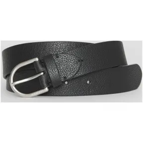 博百利/Burberry 男士 D 形搭扣粒纹皮革腰带 (黑色) - 男士  40741311