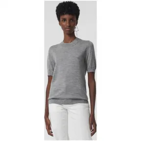 博百利/Burberry 女士 水手领美利奴羊毛衫 (麻灰色) 80040081