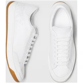 博百利/Burberry 男士 冲孔徽标皮革网球鞋 (光白色) - 男士  80086931