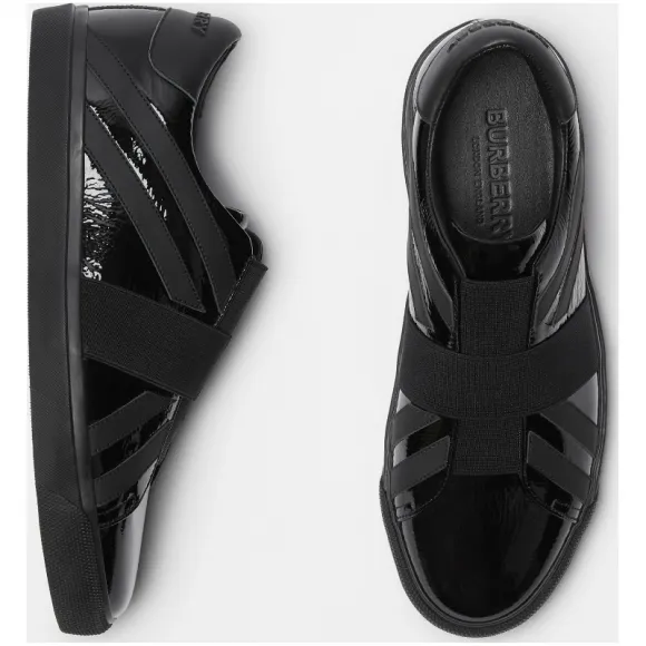 博百利/Burberry 男士 英国国旗图案休闲运动鞋 (黑色) - 男士  80108701