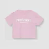 博百利/Burberry 童装 徽标印花棉质 T 恤衫 (浅霓彩粉) 80168241
