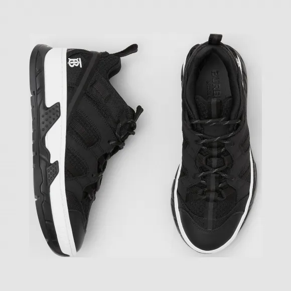 博百利/Burberry 女士 网眼拼磨绒 Union 运动鞋 (黑色) 80173791