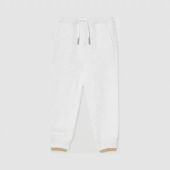 博百利/Burberry 童装 徽标装饰平织运动裤 (麻灰白)  80196891