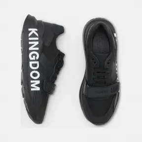 博百利/Burberry 男士 Kingdom 印花橡胶拼皮革运动鞋 (黑色) 80199721