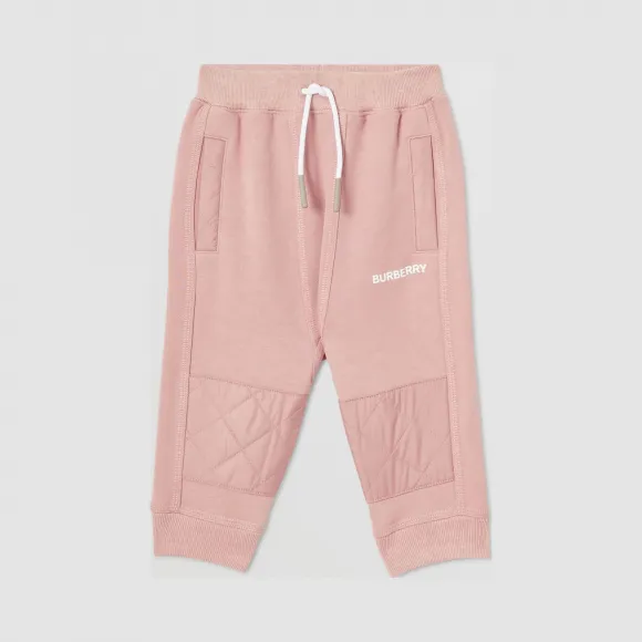 博百利/Burberry 童装 菱形绗缝装饰棉质运动裤 (熏衣草粉红) 80209791
