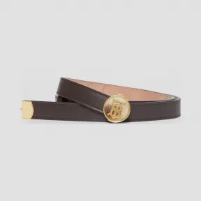 博百利/Burberry 女士 专属标识图案皮革腰带 (深棕色) 80217981