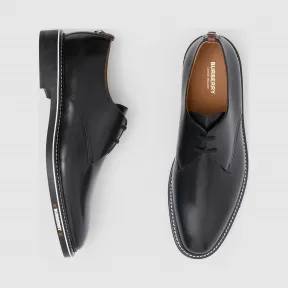 博百利/Burberry 男士 徽标装饰缉明线皮革德比鞋 80310911