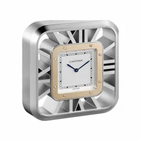 卡地亚/Cartier OC000016 - Santos 100镂空高级座钟 - 黄金 钻石 精钢 合成尖晶石