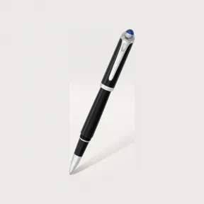 卡地亚/Cartier ST240002 R de Cartier滚珠笔 黑色板材 镀钯饰面细节 