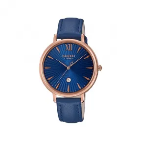 卡西欧/Casio SHEEN 简约设计 人造蓝宝石玻璃镜面 防水优雅女表SHE-4534PGL