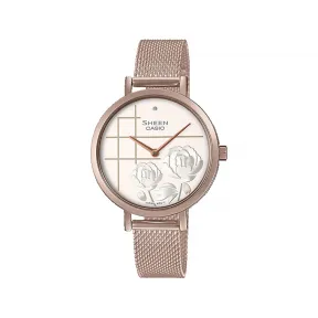 卡西欧/Casio SHEEN “花系列” 人造蓝宝石玻璃镜面防水优雅女表SHE-C140/141