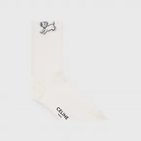 思琳/Celine 男士 艺术家刺绣棉袜 - 米白色 2A32W539Q.01OW