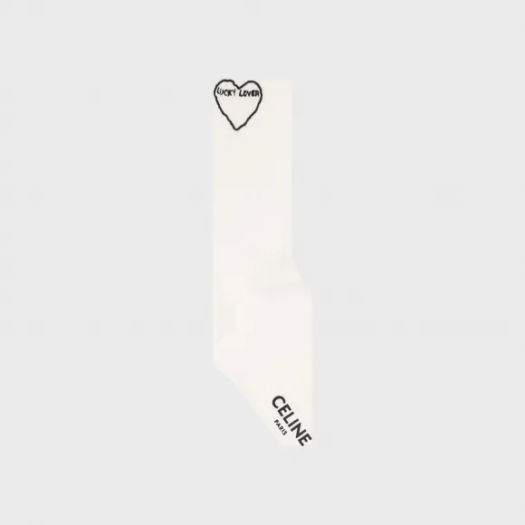 思琳/Celine 男士 艺术家刺绣棉袜 - 米白色 2A35W539Q.01OW