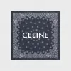 思琳/Celine 男士 CELINE棉质方巾 - 蓝色 / 米白色 2AWB7716Q.07BW