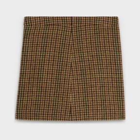 思琳/Celine 女士 内工字褶格纹羊毛短裙 2J067223F.19BZ