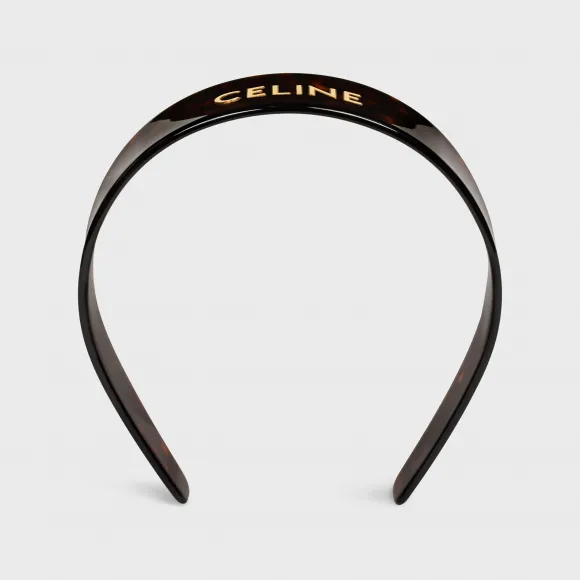 思琳/Celine 女士 CELINE金色玳瑁色醋酯纤维和金色饰面黄铜头带 - 金黄玳瑁色 / 金色 46Y376CEA.19LG