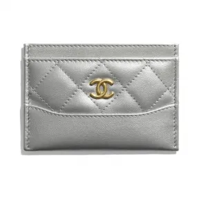 香奈儿/Chanel 卡套  金属质感复古小牛皮、金属质感小牛皮与金色金属  银 A84386-B04437-45002