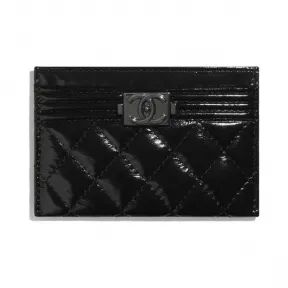 香奈儿/Chanel BOY CHANEL卡套  复古小牛皮与钌色金属  黑 A84431-B03404-94305