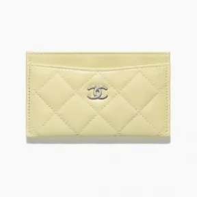 香奈儿/Chanel 经典卡套 - 羊皮革与银色金属 黄 AP0213Y01480NS835
