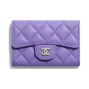 香奈儿/Chanel 经典卡套  颗粒压花小牛皮与金色金属  紫 AP0214-Y33352-N6510